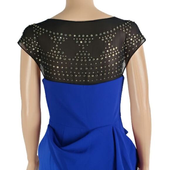 BCBGMaxAzria Asymmetrical Mini Dress Sleeveless Blue Cocktail NEW NO TAG - Picture 5 of 9
